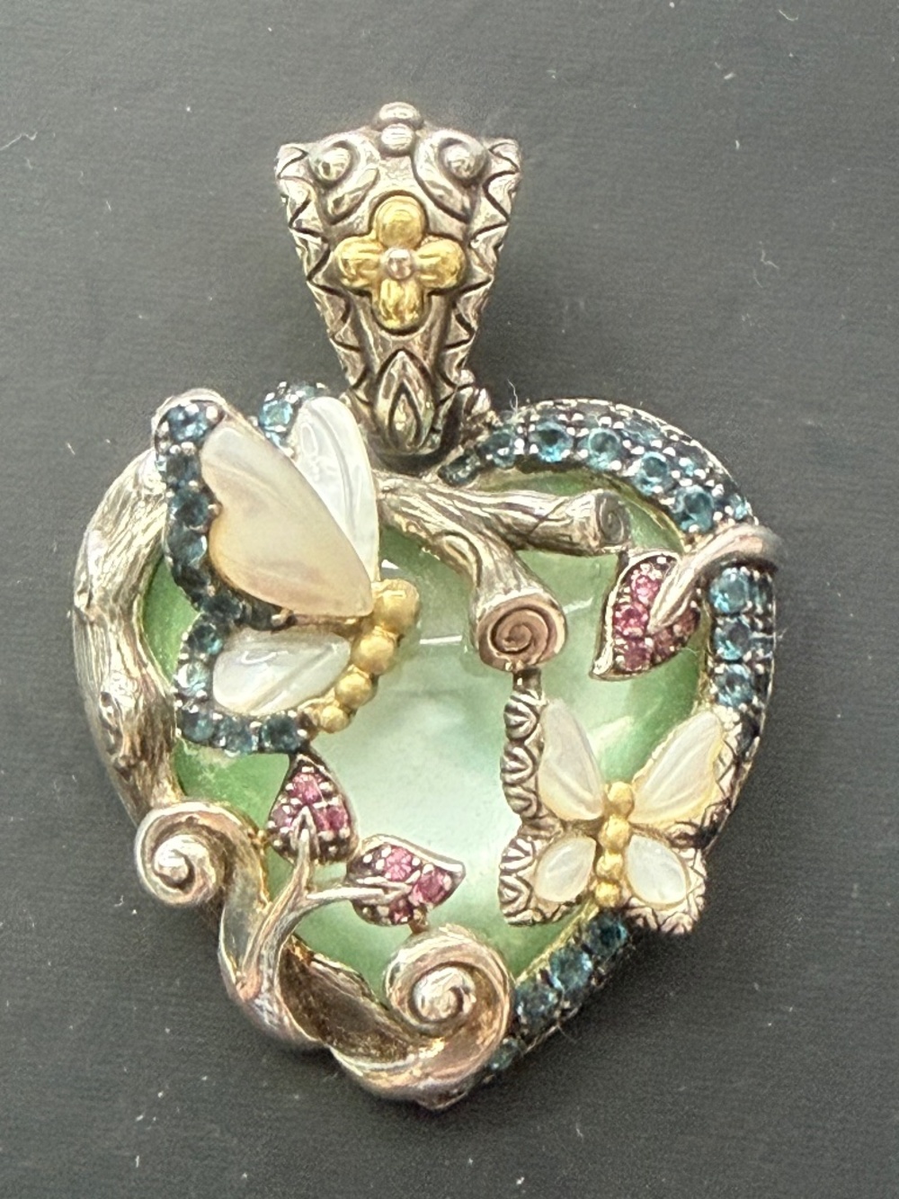 Barbara Bixby Sterling & 18K Multi-Gemstone Heart Enhancer